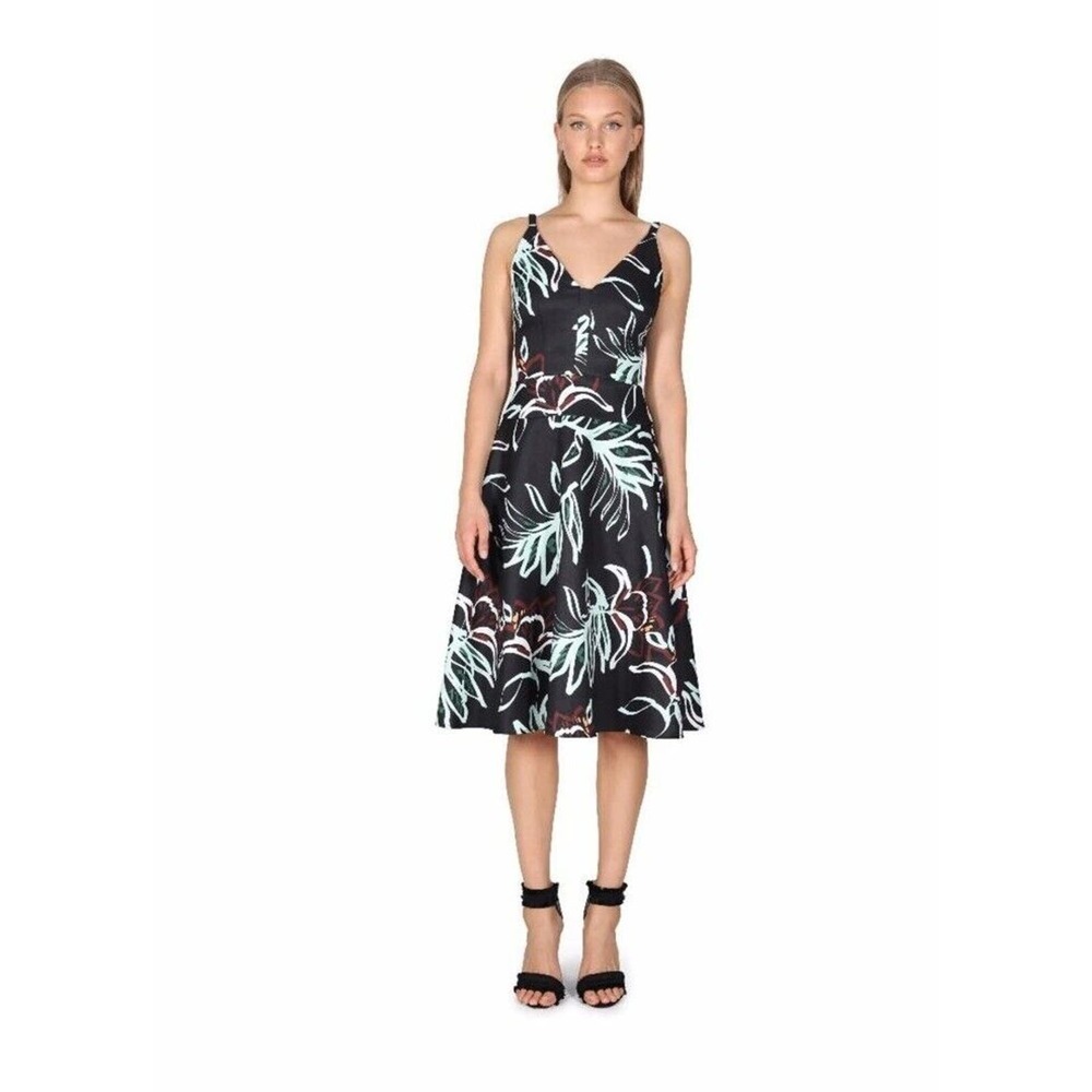 Cooper‎ St Women's Rainforest Floral V-Neck Fit & Flare Dress. Size 4
